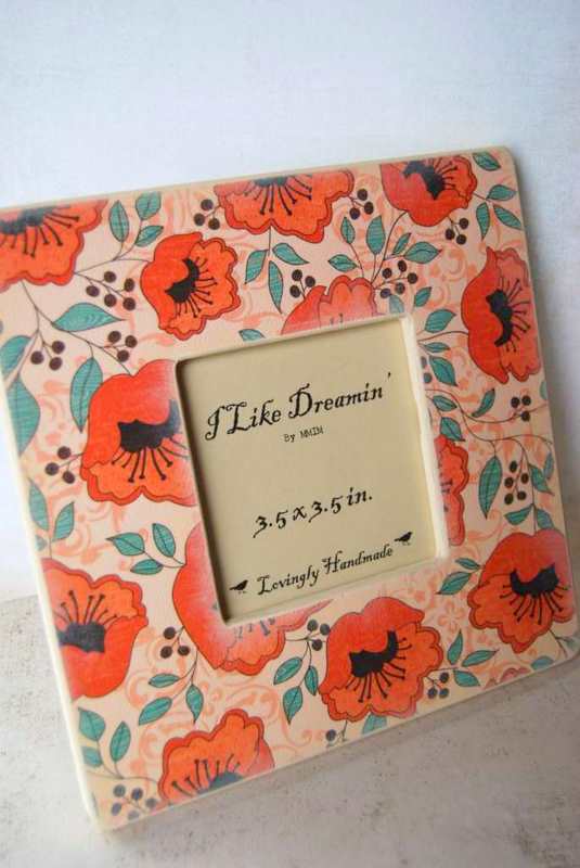 Orange blossoms Wood frame