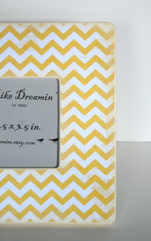 Yellow Chevron Picture Frame