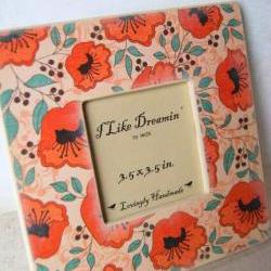Orange blossoms Wood frame